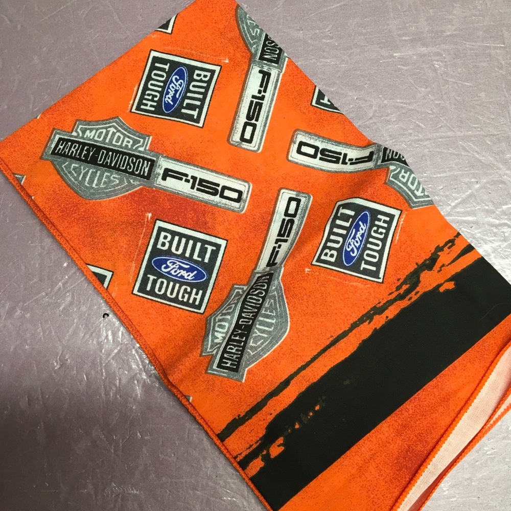 Ford Orange and Black F-150 / Harley-Davidson Logo Bandana